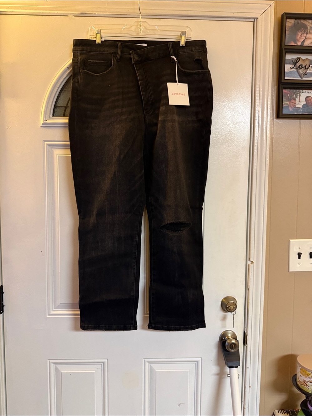 Lovervet black high rise straight leg jeans